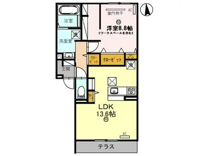 アコルデ緑地(1LDK/3階)の間取り写真