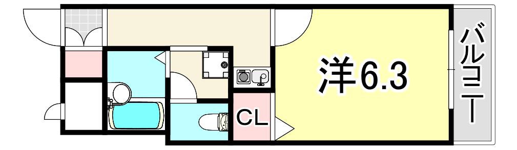 アートフォルテ(1K/4階)の間取り写真
