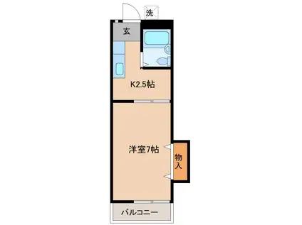 ニッセキアパートメントIII(1K/1階)の間取り写真