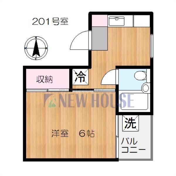 クレインヒル早稲田(1K/2階)の間取り写真