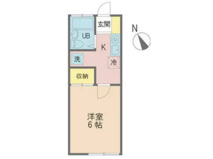 ポルシェ白楽(1K/2階)の間取り写真