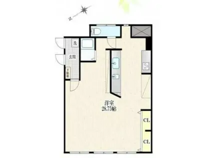 ＪＲ中央線 八王子駅 徒歩13分 4階建 築35年(ワンルーム/2階)の間取り写真