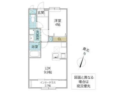 SOLARIS(1LDK/1階)の間取り写真