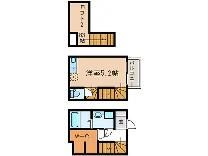 ラ・カーサ イズミ(ワンルーム/1階)の間取り写真