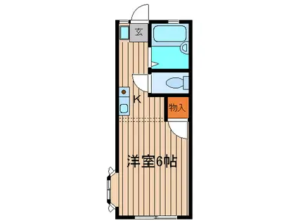 ホワイトウイングEF(1K/1階)の間取り写真