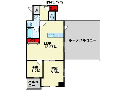 MDI SERENO JIYUGAOKA(2LDK/8階)の間取り写真