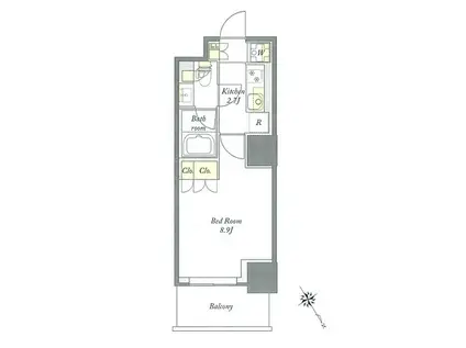 プライムメゾン板橋(1K/3階)の間取り写真