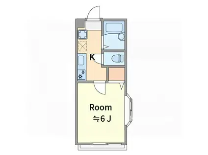 東京メトロ副都心線 千川駅 徒歩3分 2階建 築31年(1K/1階)の間取り写真