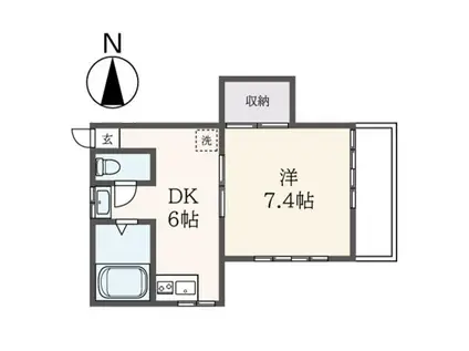 ハイツ森正(1DK/2階)の間取り写真