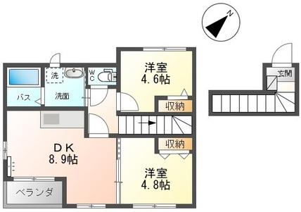 アーバンハウス(2DK/2階)の間取り写真