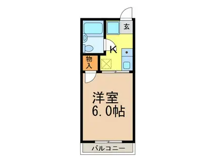 木村ハイツ(1K/2階)の間取り写真
