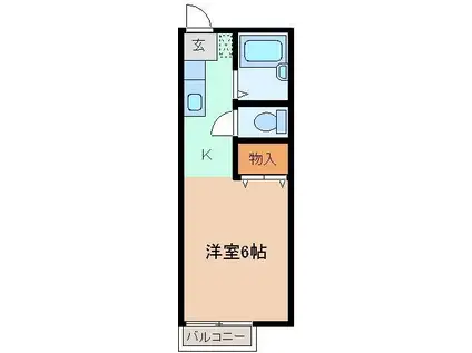 スクエアハウス コバヤシ A棟(1K/1階)の間取り写真