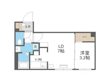 RIZ発寒(1LDK/2階)の間取り写真