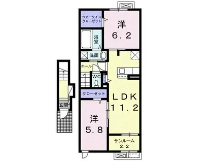 メゾン・グレース(2LDK/2階)の間取り写真