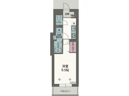 ベルウッドII(1K/2階)の間取り写真