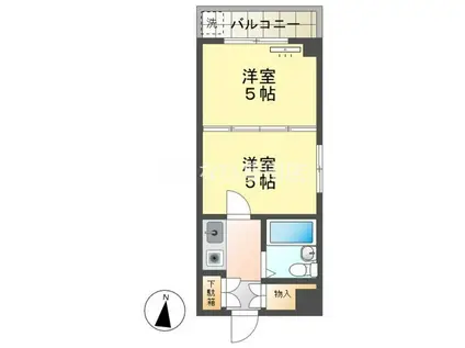 めぞん一刻(1K/4階)の間取り写真