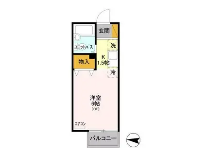 パル2511(ワンルーム/1階)の間取り写真