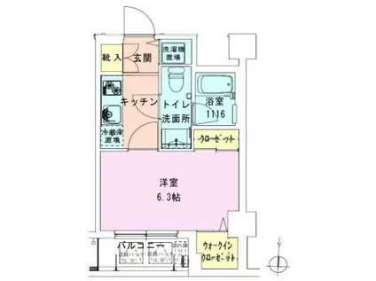 東陽町レジデンス壱番館(1K/5階)の間取り写真