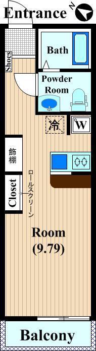 ロイヤルコート(ワンルーム/2階)の間取り写真