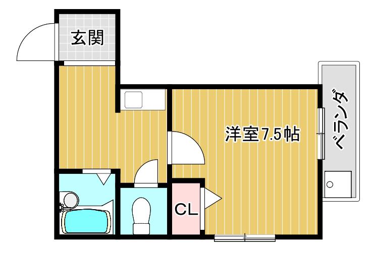 スペランツァデリーティア(1K/2階)の間取り写真