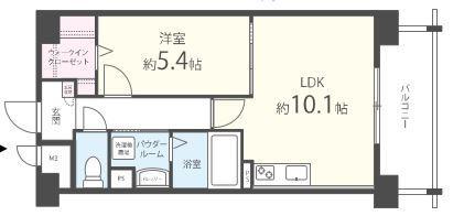 ラフレシーサ医大通(1LDK/3階)の間取り写真