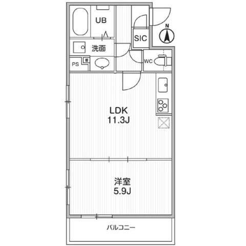 THE PALMS MUSE 新江古田(1LDK/2階)の間取り写真