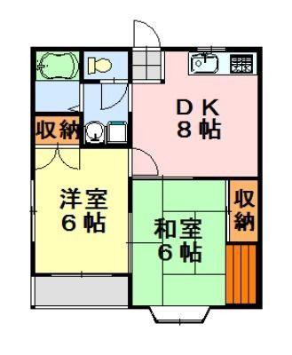 イマイビューハイツ(2DK/2階)の間取り写真
