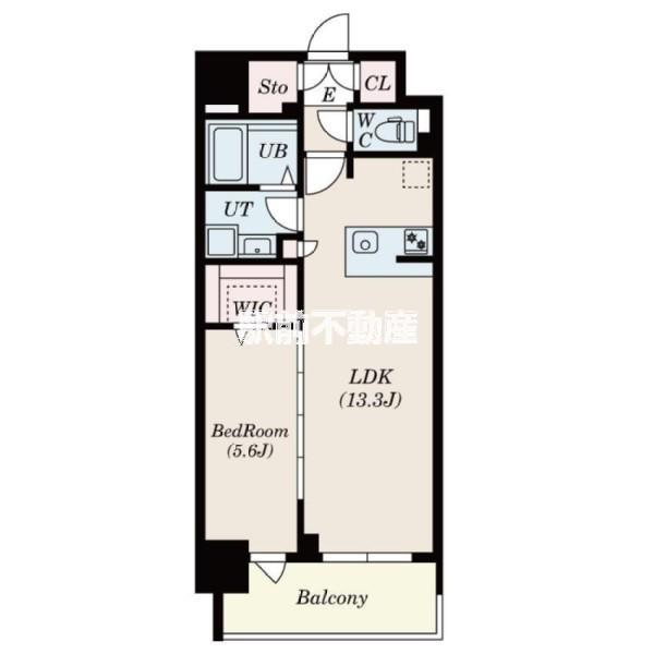S-RESIDENCE佐賀天神ALINE(1LDK/13階)の間取り写真