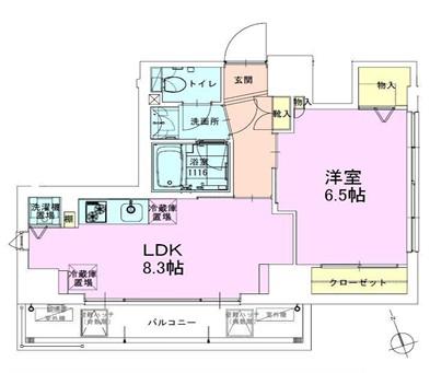 駒込レジデンス壱番館(1LDK/5階)の間取り写真