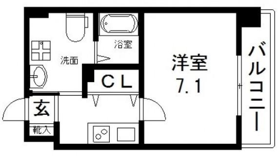 JPレジデンス大阪城東II(1K/10階)の間取り写真
