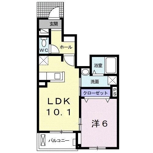 コート・ダジュールA(1LDK/1階)の間取り写真