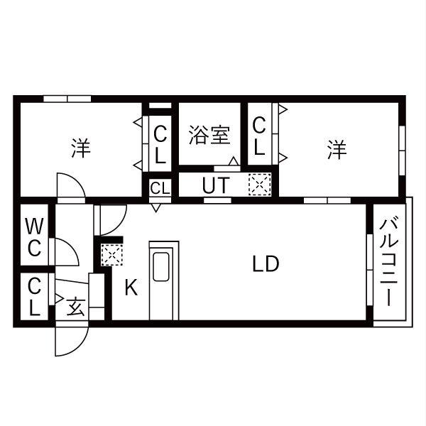 TERRACE SOEN(2LDK/2階)の間取り写真