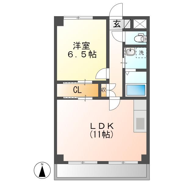 YS STAGE WAKAMIYA(1LDK/7階)の間取り写真