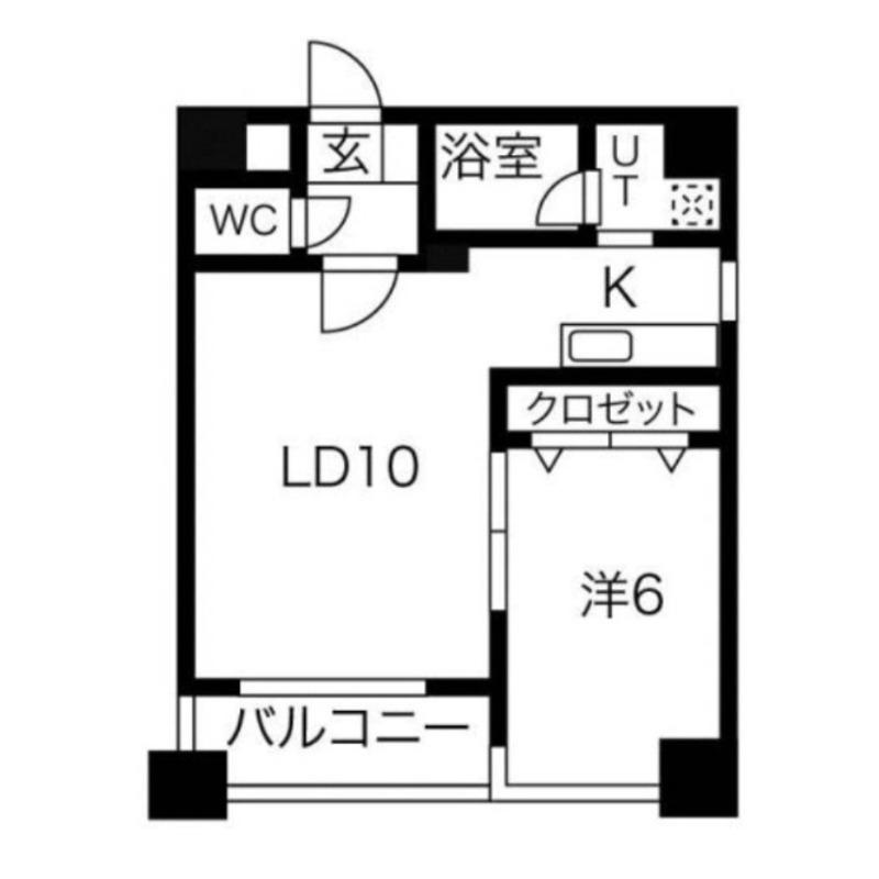 ドエル南円山(1LDK/4階)の間取り写真