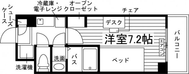 学生会館 NCREポートアイランド(ワンルーム/9階)の間取り写真