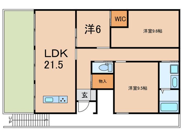 HARVEY RESIDENCE日和(3LDK/2階)の間取り写真
