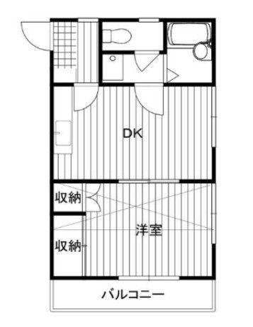 スマイル坂戸(1DK/1階)の間取り写真