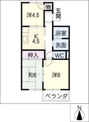 ヴァンベール三新(3K/3階)の間取り写真