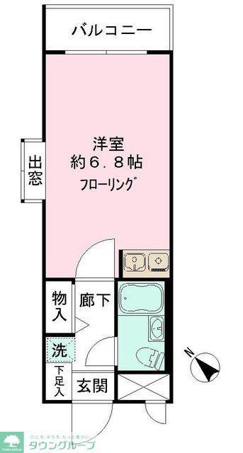 ライオンズマンション清瀬第二(ワンルーム/1階)の間取り写真
