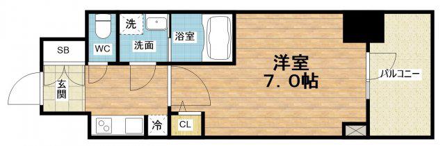 S-RESIDENCE福島ALOVITA(1K/3階)の間取り写真