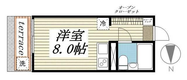 ベラドーモA(ワンルーム/1階)の間取り写真