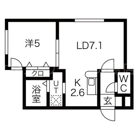 タカライーストプレイス(1LDK/3階)の間取り写真