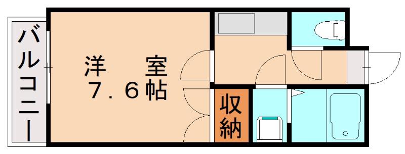 藤崎カステリア(1K/2階)の間取り写真