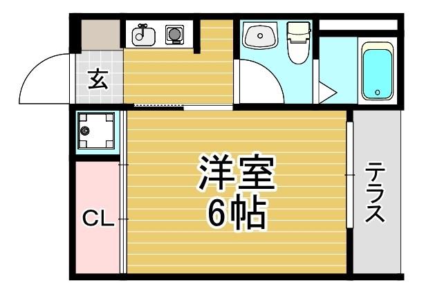 CASAMENTO CALCE(1K/1階)の間取り写真