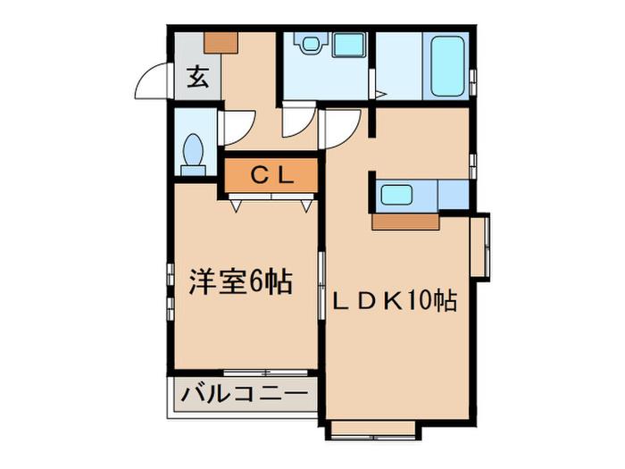 アネックス レイメイ(1LDK/1階)の間取り写真