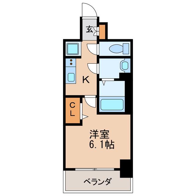 プレサンスSAKAEフロント(1K/9階)の間取り写真
