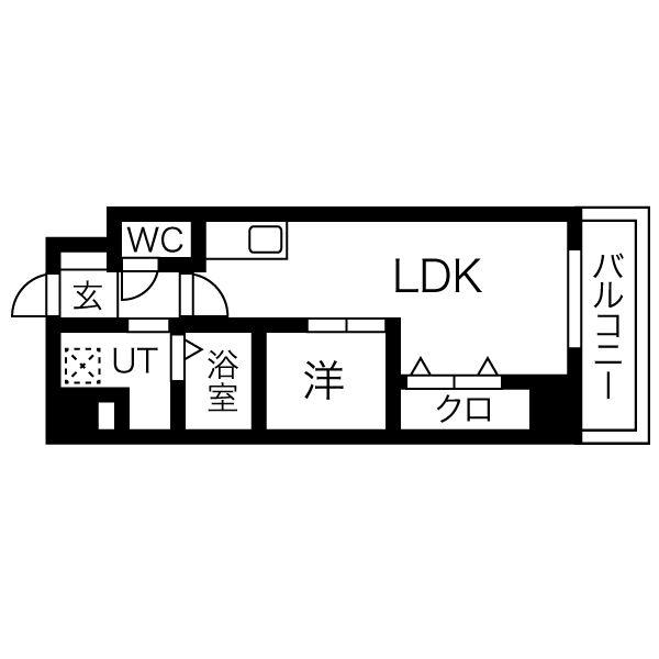 サンフォリア大手前(1LDK/6階)の間取り写真