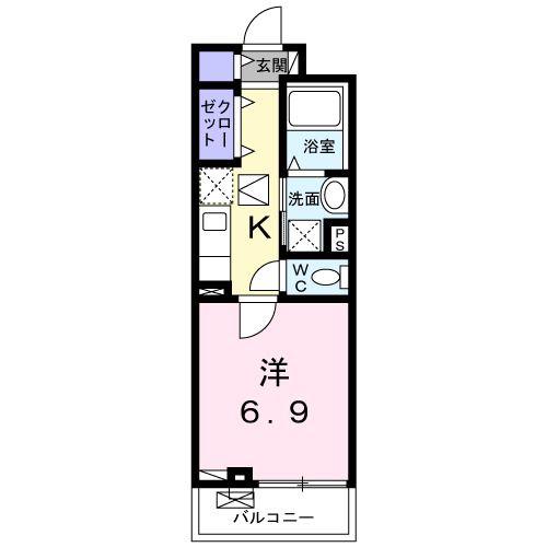ラー カイラム(1K/1階)の間取り写真