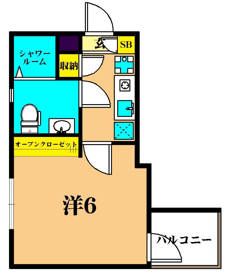 GLANZ東大井ウエスト(1K/1階)の間取り写真