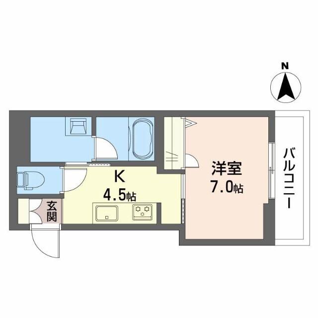 シャーメゾン月の杜(1K/4階)の間取り写真